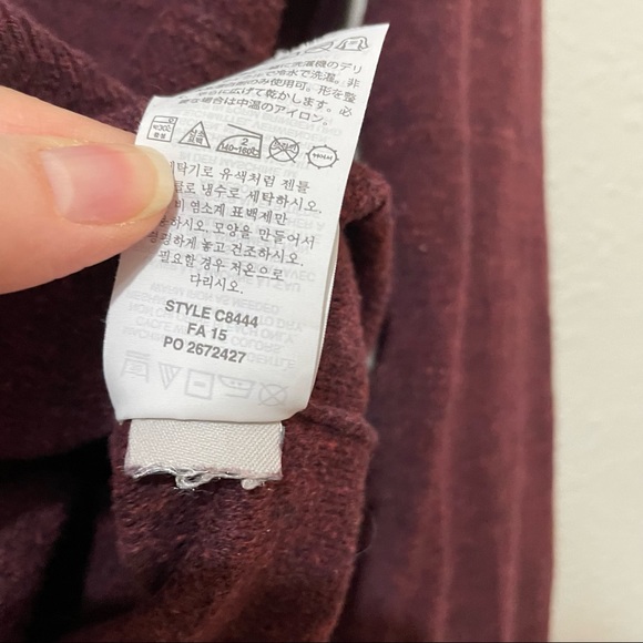 J Crew Maroon Cotton Long Sleeve Crew Neck Sweater M - Picture 4 of 8